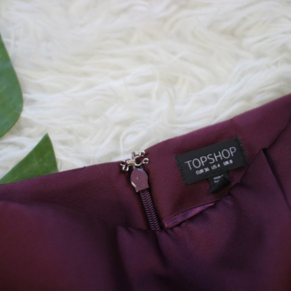 TOPSHOP Mulberry Luxe Satin Wrap Skort Size 4 - Picture 3 of 4